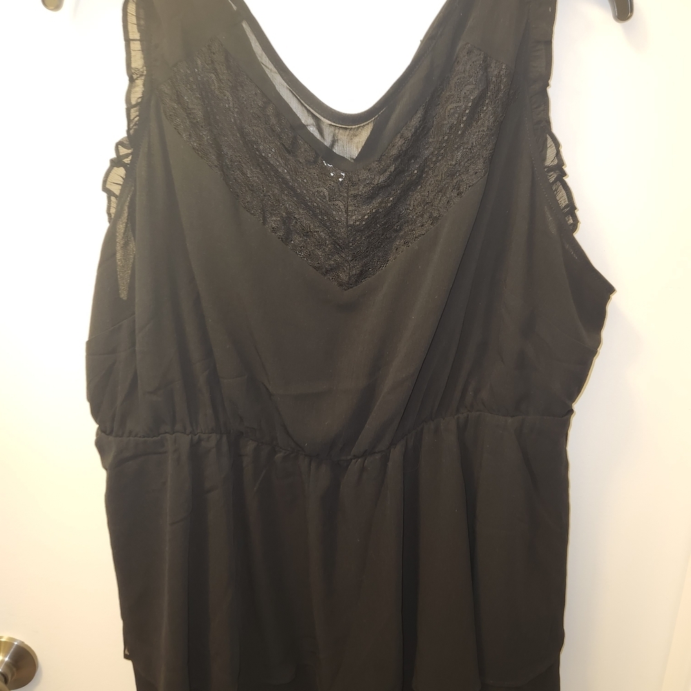 Torrid Black Asymmetrical Embellished Blouse